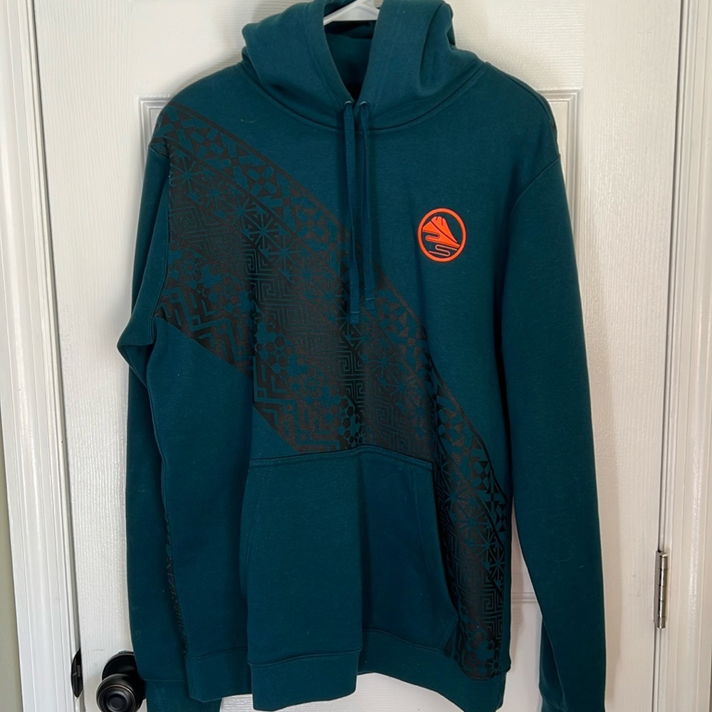 NWOT: Nike Dark Peacock Blue Hoodie, Geometric design
